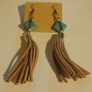 Handmade boho leather earrings